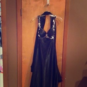 Black and white gown